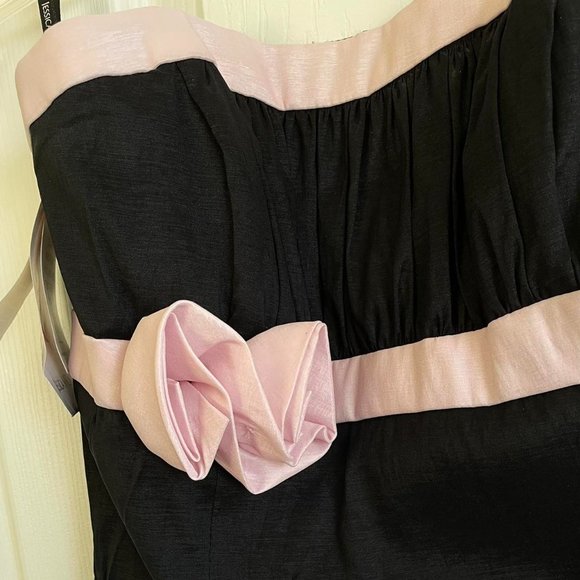 NWT jessica mcclintock for gunne sax strapless black cocktail dress! size: 7 - Picture 2 of 5